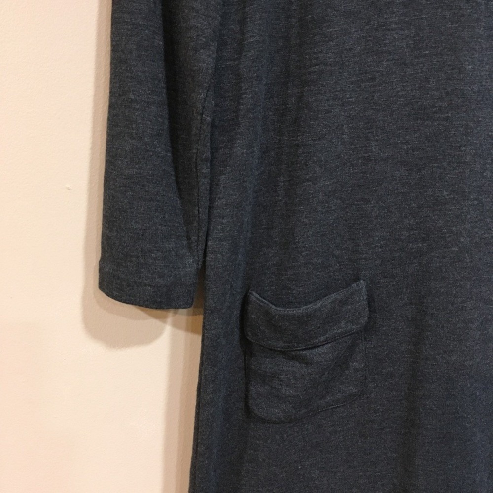 J.Jill Ponte Knit Pocket Shift Dress Women XS Charcoal Gray 3/4 Sleeve Comfort - Picture 3 of 11